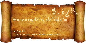 Vecsernyés Ádám névjegykártya
