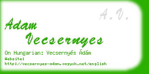 adam vecsernyes business card